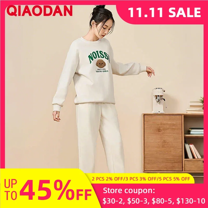 QIAODAN カジュアルパンツ女性 2025 秋のファッションルーズ通勤ニット通気性ストレートスウェットパンツスポーツパンツ XKL32231332A