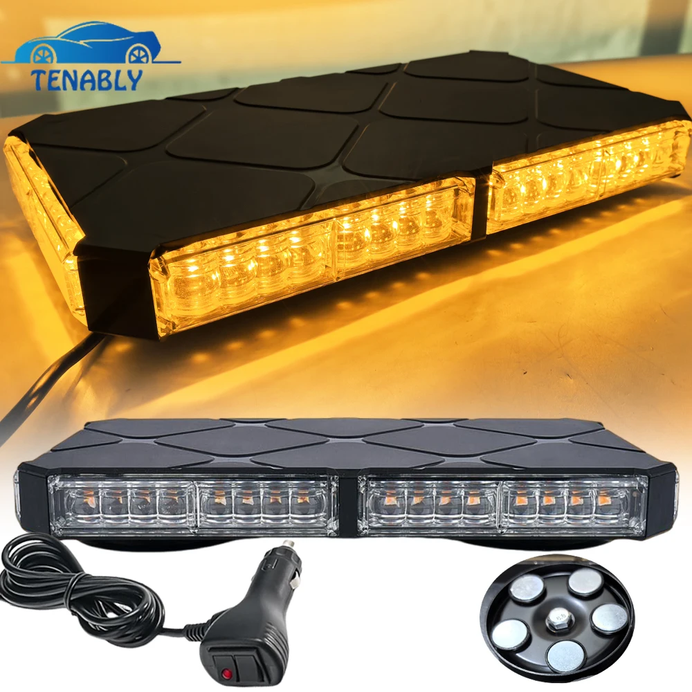 

11.5 Inch Magnetic Warning Light 12V 24V Vehicle Emergency Lights Roof Top Led Strobe Light Flashing Beacon for Tractor Pickcup