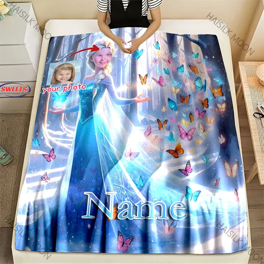 جديد! بطانيات مخصصة مخصصة مع اسم وصور هدايا حلم الفتيات اطلب الآن واحصل على هدية بطانية الأميرة إلسا الحصرية #3