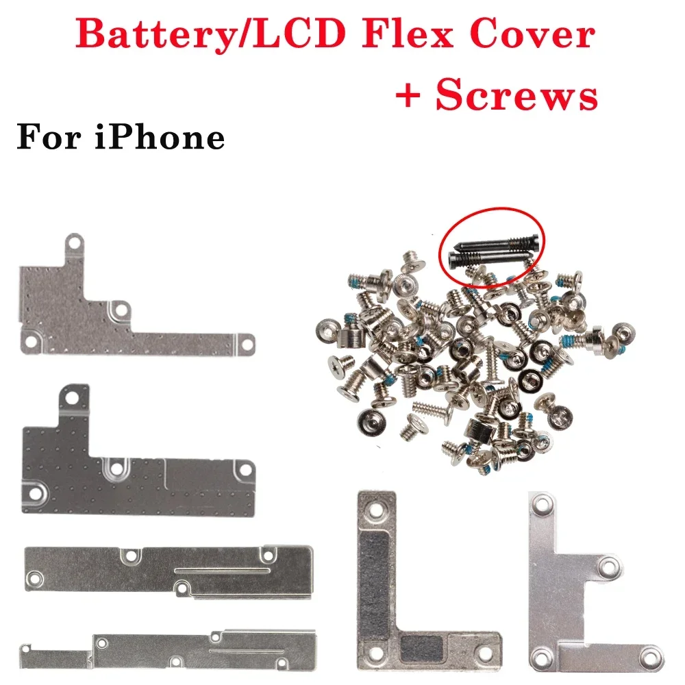 Battery LCD Flex Cable Cover Full Screw For iPhone 5S SE 6 6S 7 8 Plus X XR XS 11 12 13 Pro Max inner Metal Bracket Clip Holder