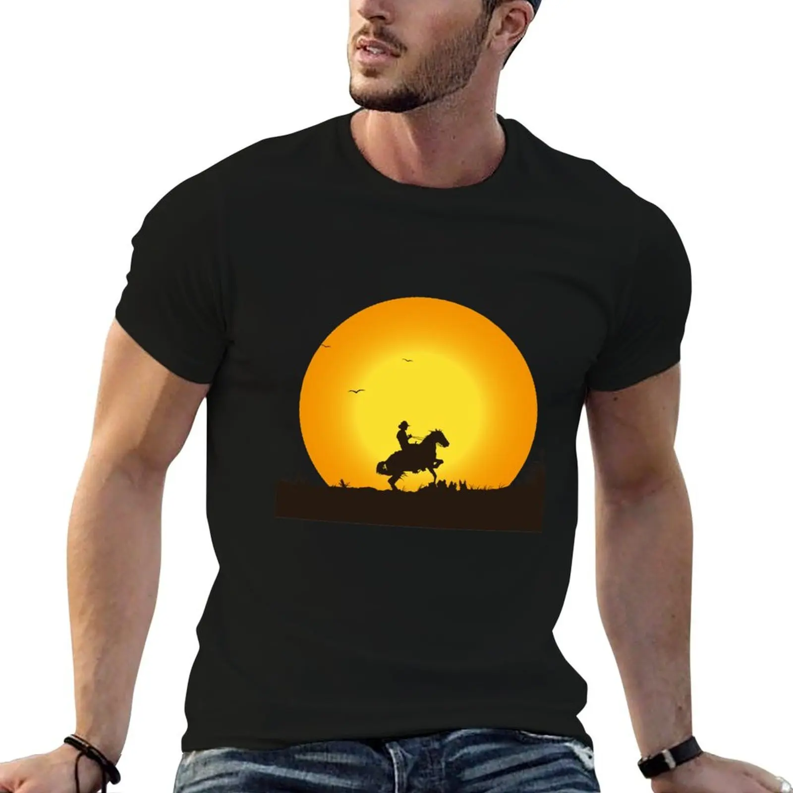 

Wild west cowboy hoodie T-Shirt t shirts cotton 100% anime t shirts for man man t shirt heavy cotton T-shirt