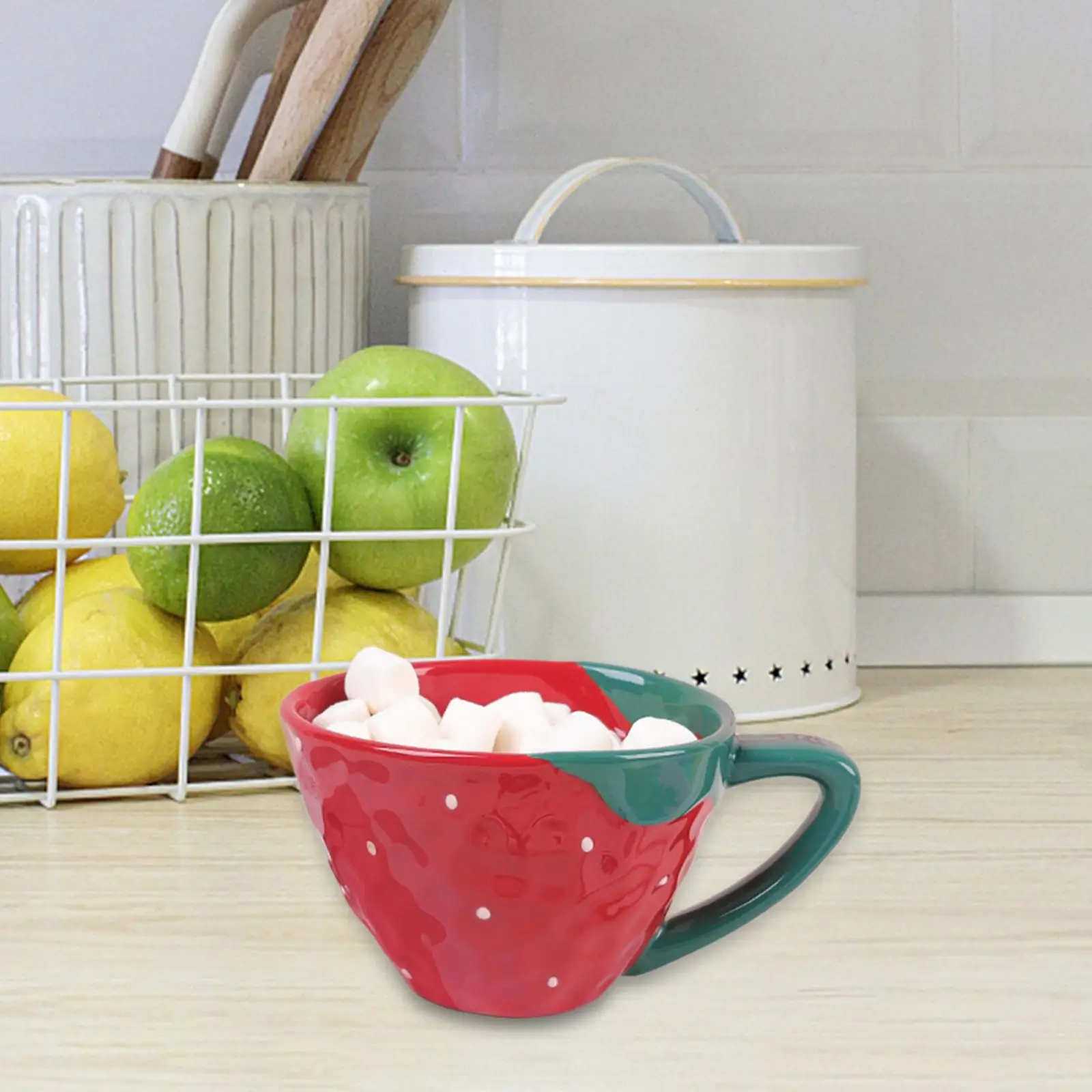 Taza de café con forma de fruta, novedosa taza portátil con asa para harina de avena, bebidas para té, leche, agua, hogar