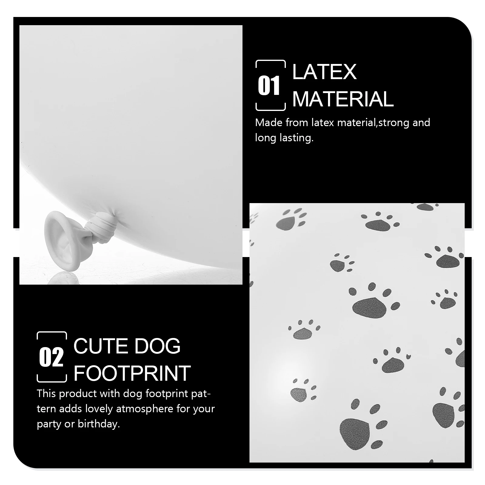

10pcs Dog Paw Latex Balloons 12 Inch Reusable Shower Birthday Party Decor Gifts Balloon Accessories
