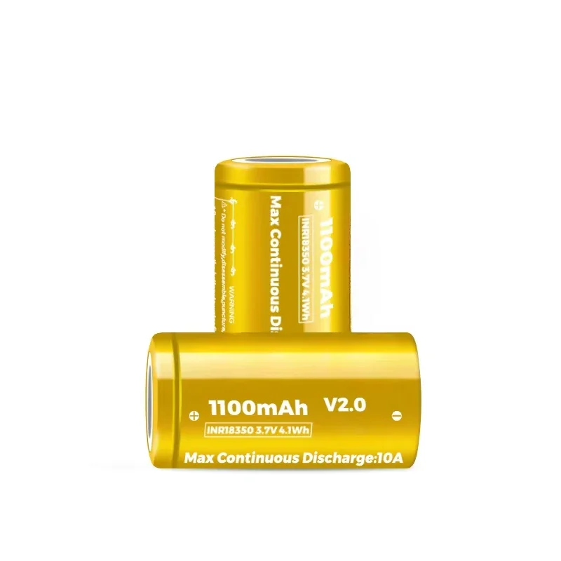 3.7V 1100mAh 4-10pcs 18350 For Flashlight Rechargeable Li-Lon Cell  M11 V2.0 9a Mooch INR18350 Lithium Battery