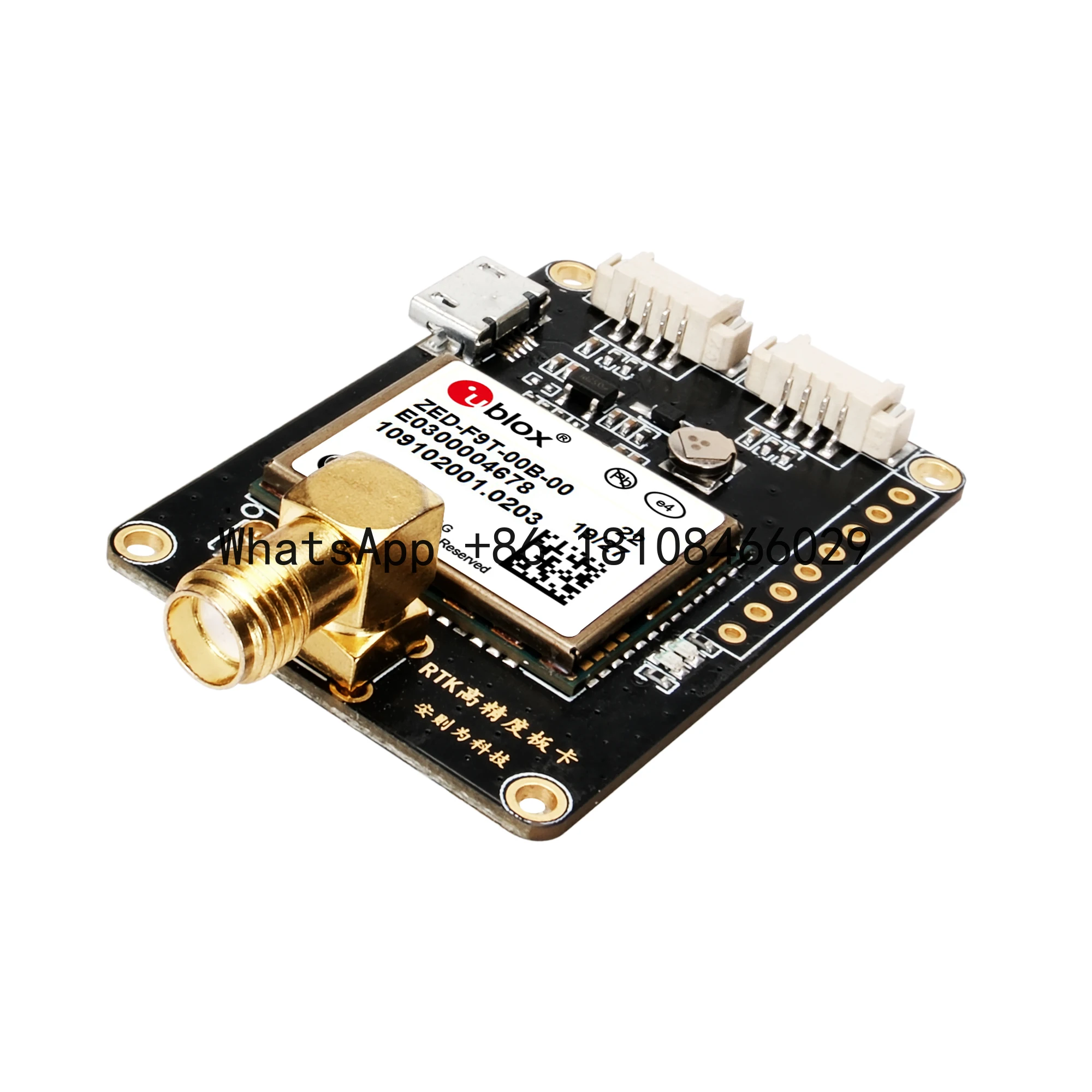 Placa de desenvolvimento ZED-F9T RTK GNSS/GPS de alta precisão com conectores SM A e USB para posicionamento