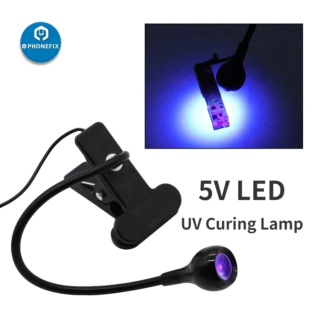 5V LED UV Gooseneck Curing Lamp Portable USB Charge Glue Dryer Light Clampable for IPhone IPad PCB Board LCD Screen Repair Tools