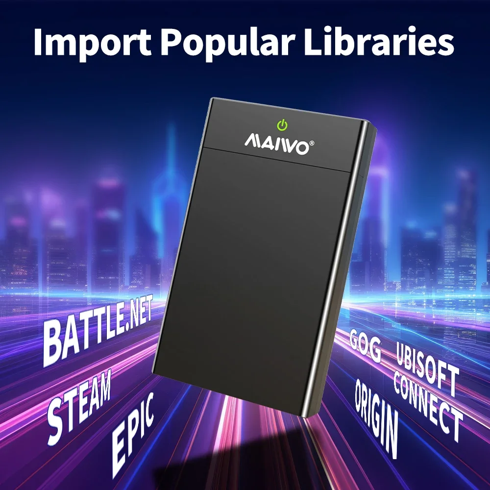 Playnite System 12TB Gaming HDD Portable Game Console with 390+ AAA PC Games for Wins PC/Laptop for PS4/PS3/PS2/PS1/Wii/WiiU