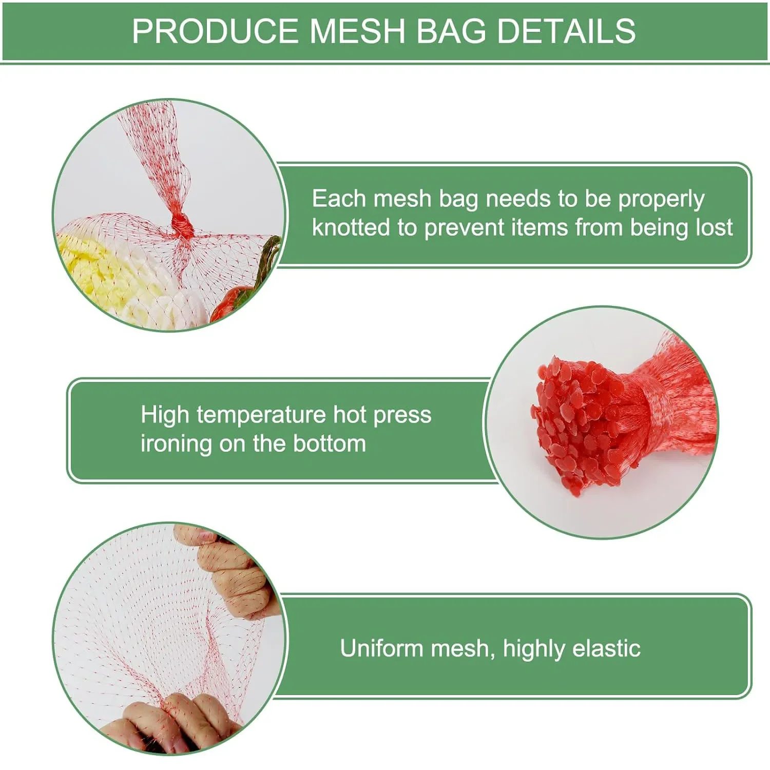 100pcs Hanging Watermelon Mesh Bag Reusable Fruit Storage Net Bag for Honeydew Melon Vegetables Shellfish