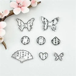 10Pcs/Lot New Acetic Acid Flower Beads Animal Butterfly Heart Fan Charms Connectors Diy Hairpin Jewelry Making Resin Acessories