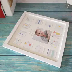 My First Year Baby Keepsake Frame Newborn Gifts 12 Months Picture Frame Decor Photo Frame for Birthday Newborn Boys Family Mom