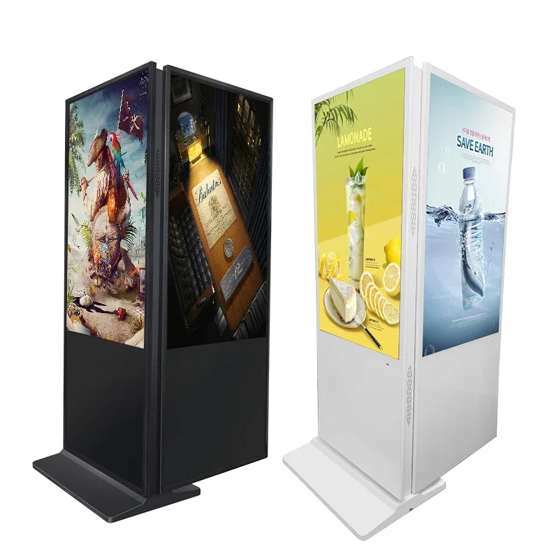 Indoor Double Side Kiosk Digital Signage Lcd Screen 55'' For Shopping Mall Advertising