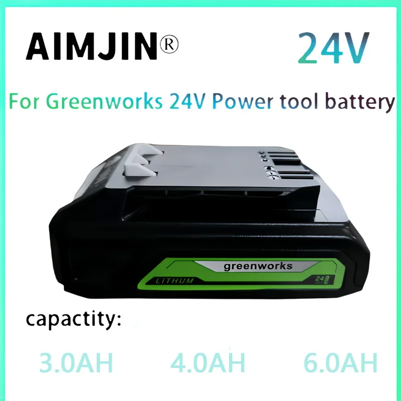 

Lithium battery for GreenWorks power tools, 24V, 6J, 3000 mAh, 4000 mAh, 6000mAh, compatible with 20352, 22232