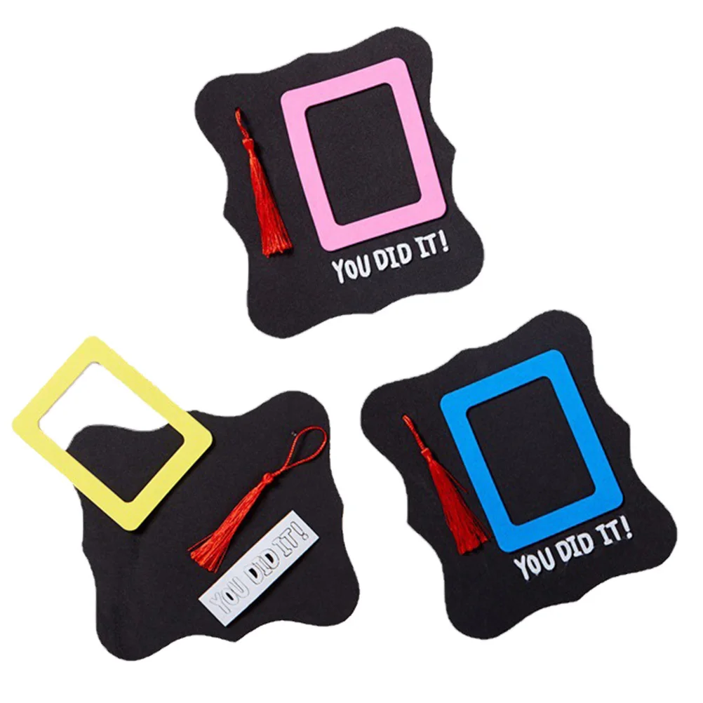 3 Sets Vlies-DIY-Fotorahmenmaterial für Kinder, Desktop-Display, Basteln, Kunstprojekt, Abschlussgeschenk, Basteln, Rahmen-Set, Schule