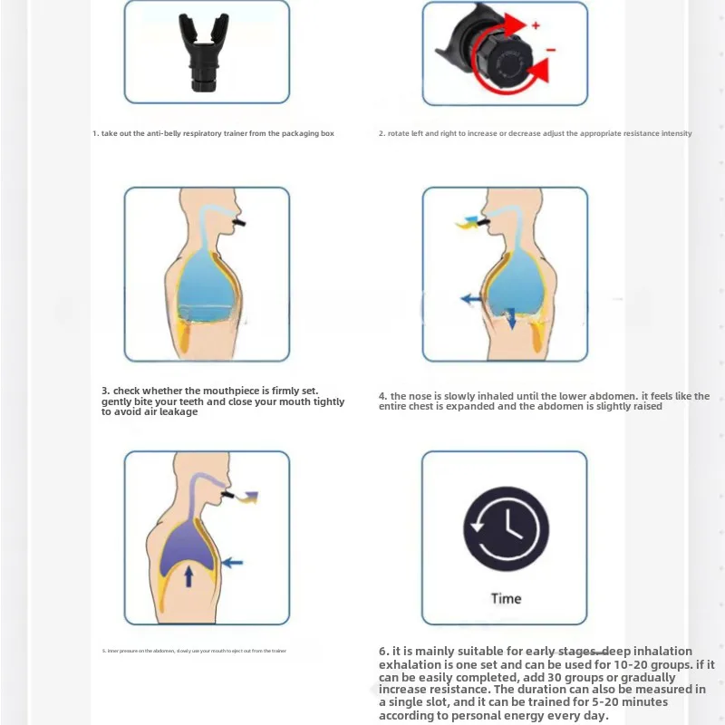 تمرين دائم للياقة البدنية ، مدرب تنفس مرن للرئة ، زيادة قدرة التنفس ، مستويات قابلة للتعديل في الجهاز التنفسي ، جديدة