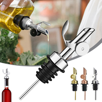 Bottle Pourer Auto Flip Liquor Bottle Pourer for Alcohol Stainless Steel Pour Spout with Plug for Cocktail Olive Oil Vinegar