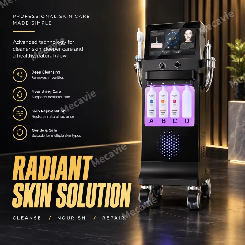 Multifunctional 9in1 Aqua Peel Hydra Facial Machine Blackhead Removal RF Lifting Cold Hot Hammer Skin Care Beauty Equipment