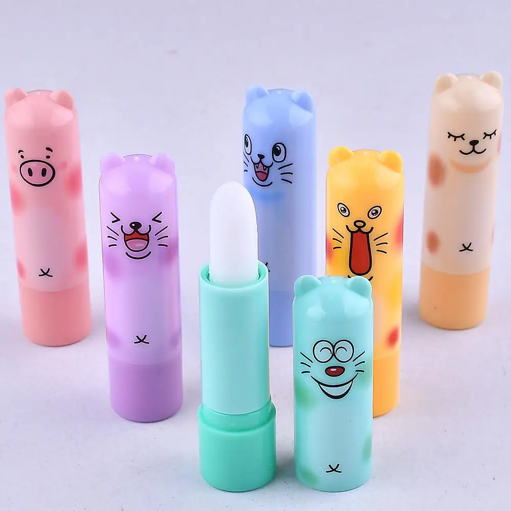 1~10PCS Natural Plant Lip Balm Moisture Colourless Cartoon Lip Balm Fruit Embellish Lipstick Baby Lips Lip Care Random Colors