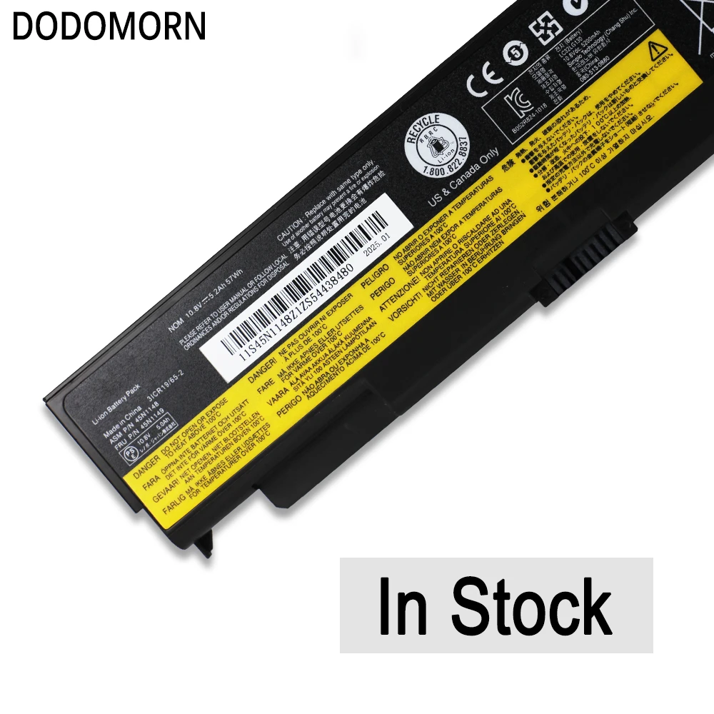 

DODOMORN 57+ Laptop Battery For Lenovo ThinkPad T440P T540P W540 W541 L440 L540 Seies 0C52863 45N1760 45N1159