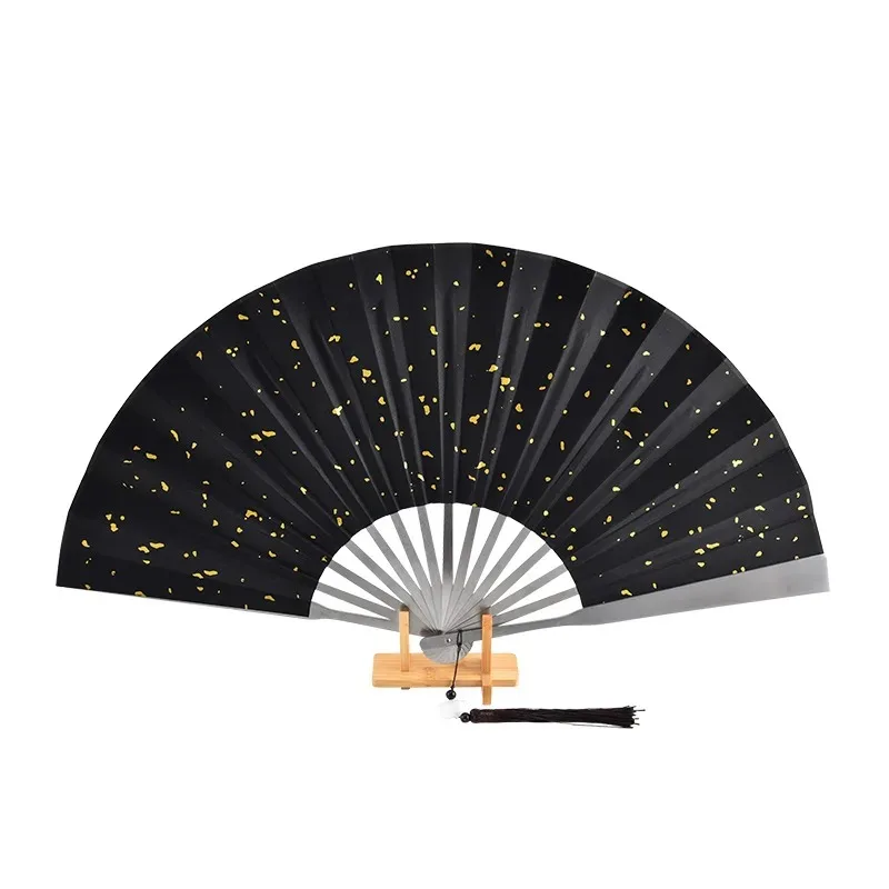 Chinese-style Ancient Wind Stainless Steel Fan for Self-defence Tai Chi Metal Folding Fan Kung Fu Craft Home Desktop Ornament