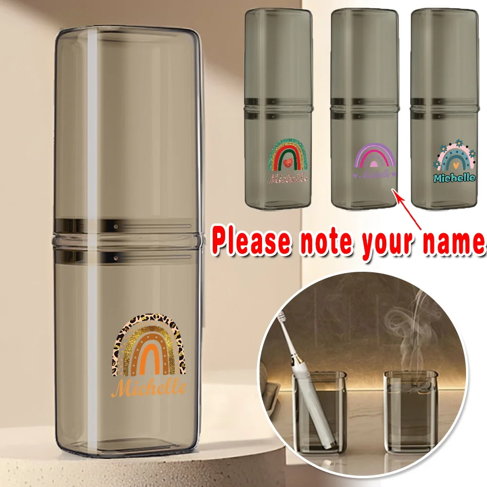 

Customized Name Toothbrush Box Organizer Detachable Mouthwash Cup Travel Toothpaste Holder Portable Shaver Storage Personalized