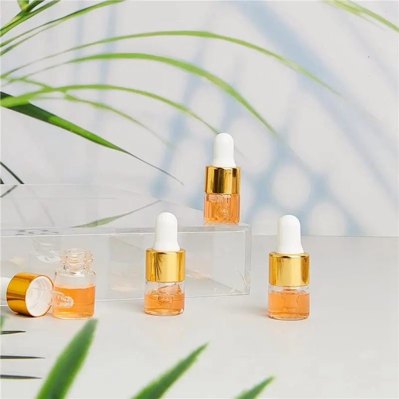 ABUG-300Pcs Mini Glass Dropper Bottle Bulk Clear Essential Oil Dropper Bottles Small Glass Dropping Sample Containers 1 Ml