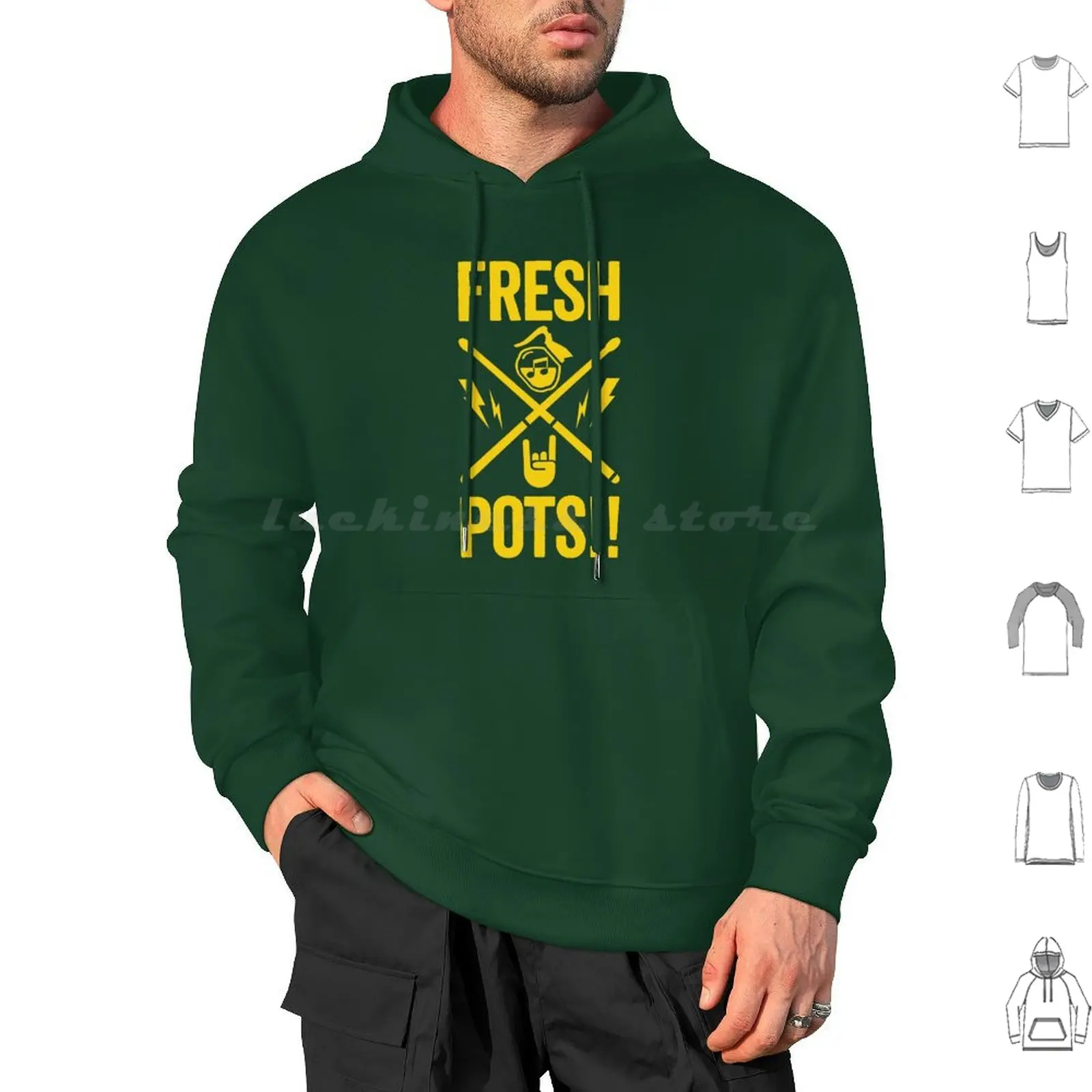 Fresh Pots! Foo-Ever Fighting The Caffine Crash Hoodie cotton Long Sleeve Foo Alt Alternative Music Band Coffee Electric