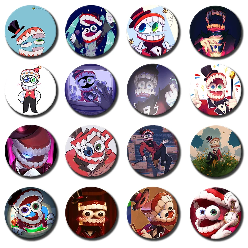 Anime Character Kinger Caine Can Brooches Soft Button Pin Funny Silly Gnarpy On A Skateboard Meme Badge Gamer Collection Gifts