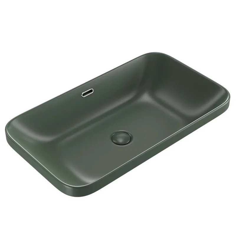 

Dark green matte Taichung basin wash basin square Nordic ceramic