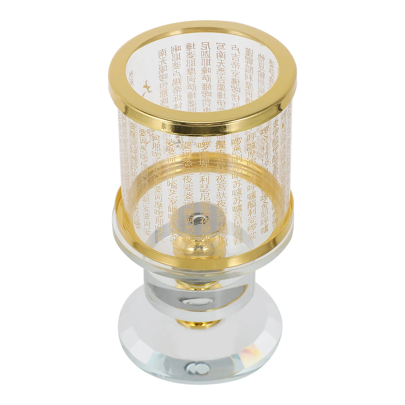 Creative Crystal Holder Butter Lamp Base Buddhism Candlestick Decorative Temple Worship Home Light Buddha Hall Adornment