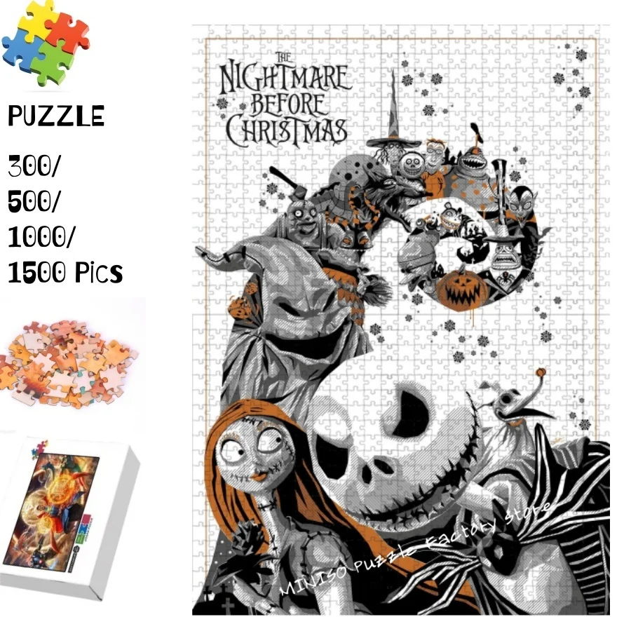 

Jigsaw Puzzle 1000 Pieces The Nightmare Before Christmas Disney Movie Wooden Puzzles for Adults Kids Educational Toys Tangram