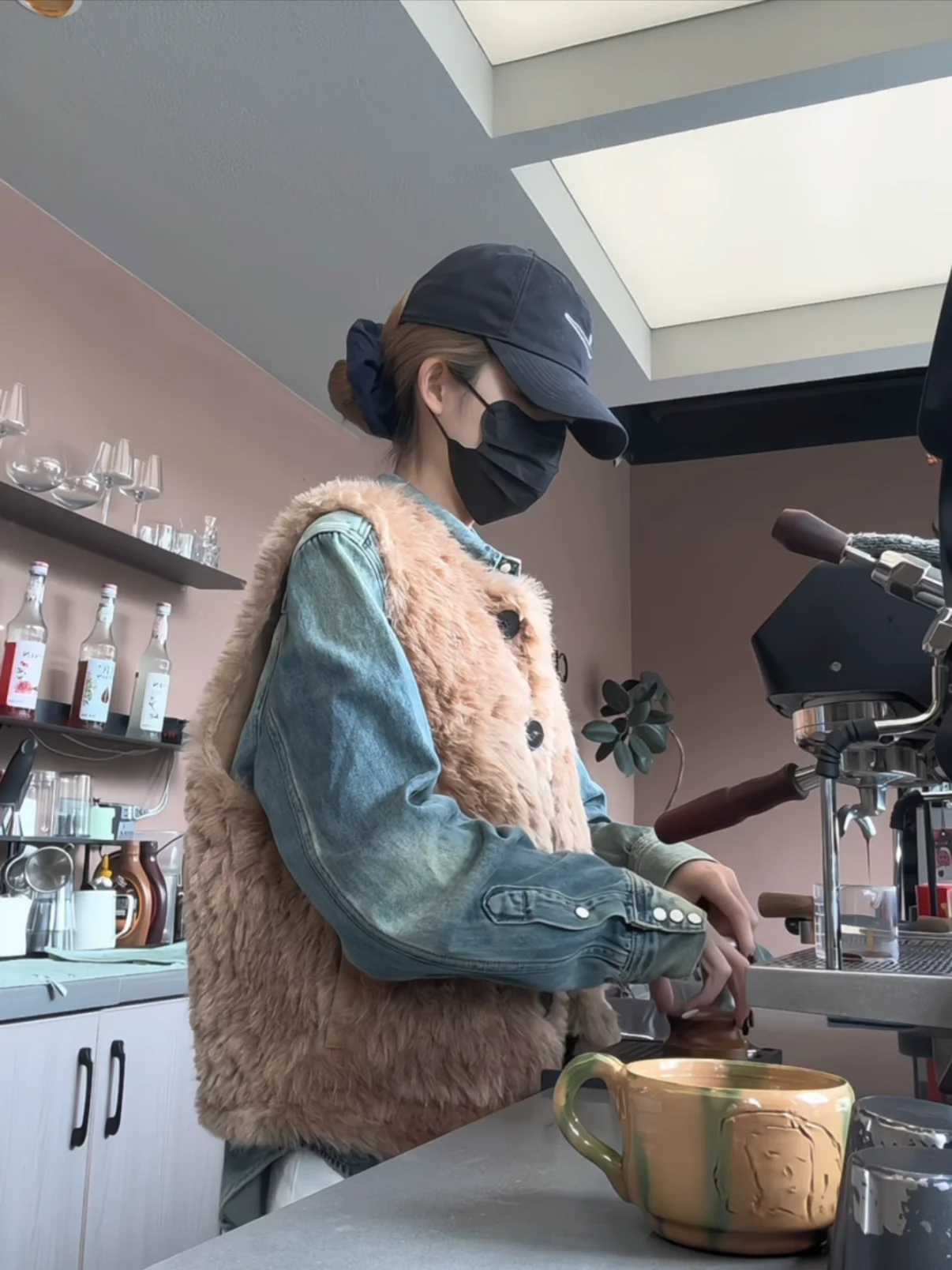 Faionable colete de pele de cordeiro feminino outono inverno solto sle na moda commute vento outerwear casual comprimento regular