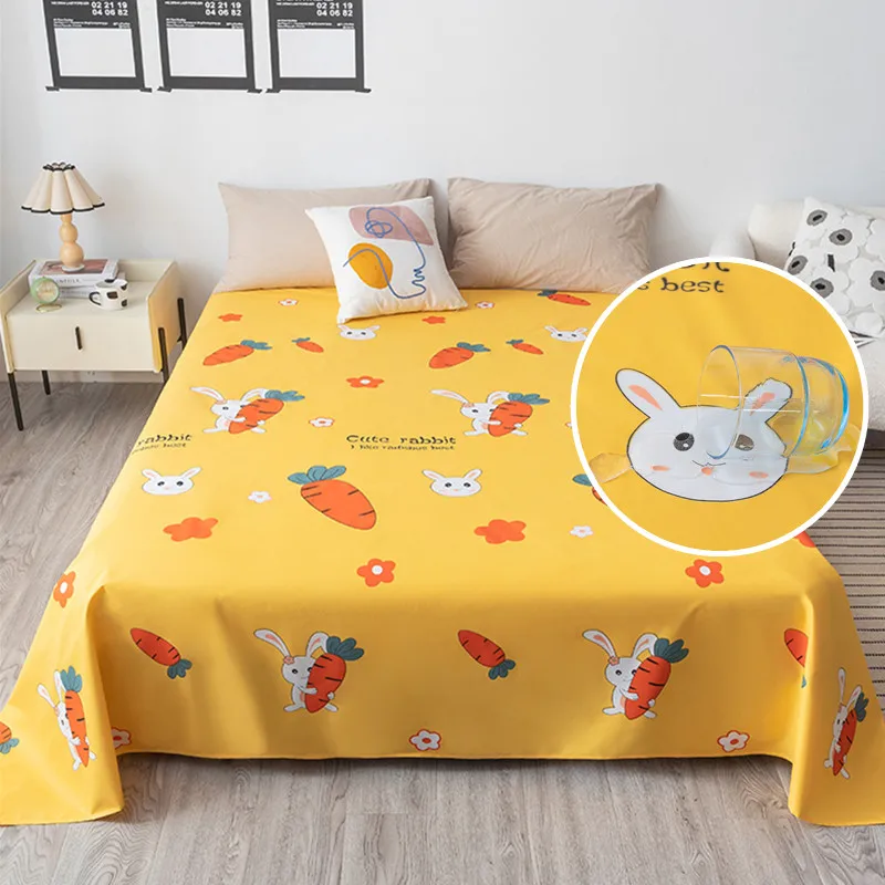 Waterproof Bedsheet Cartoon Style Flat Sheet Adults Kids Room Bed Linen 160x230 Home Sheets sabanas para cama (No Pillowcase