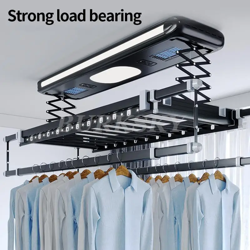 Intelligent Remote Control Electric Clothes Hanger, Household Lifting Clothes Dryer, Balcony Four Pole Telescopic Clothes Dryer