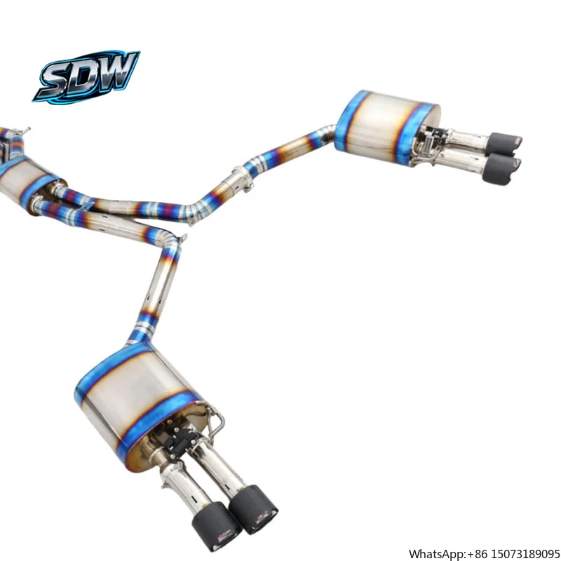 Modified Catback Exhaust Pipe System for  Q7 Q8 RS5 S7 S6 S8 A3 A4 A5 A6 Titanium or Stainless Material with Key Remote
