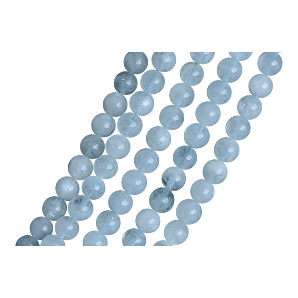 

Grade AB Natural Aquamarine Beads NOT Dyed 5.5mm 6mm 6.5mm 7mm Smooth Polished Round 15 Inch Strand