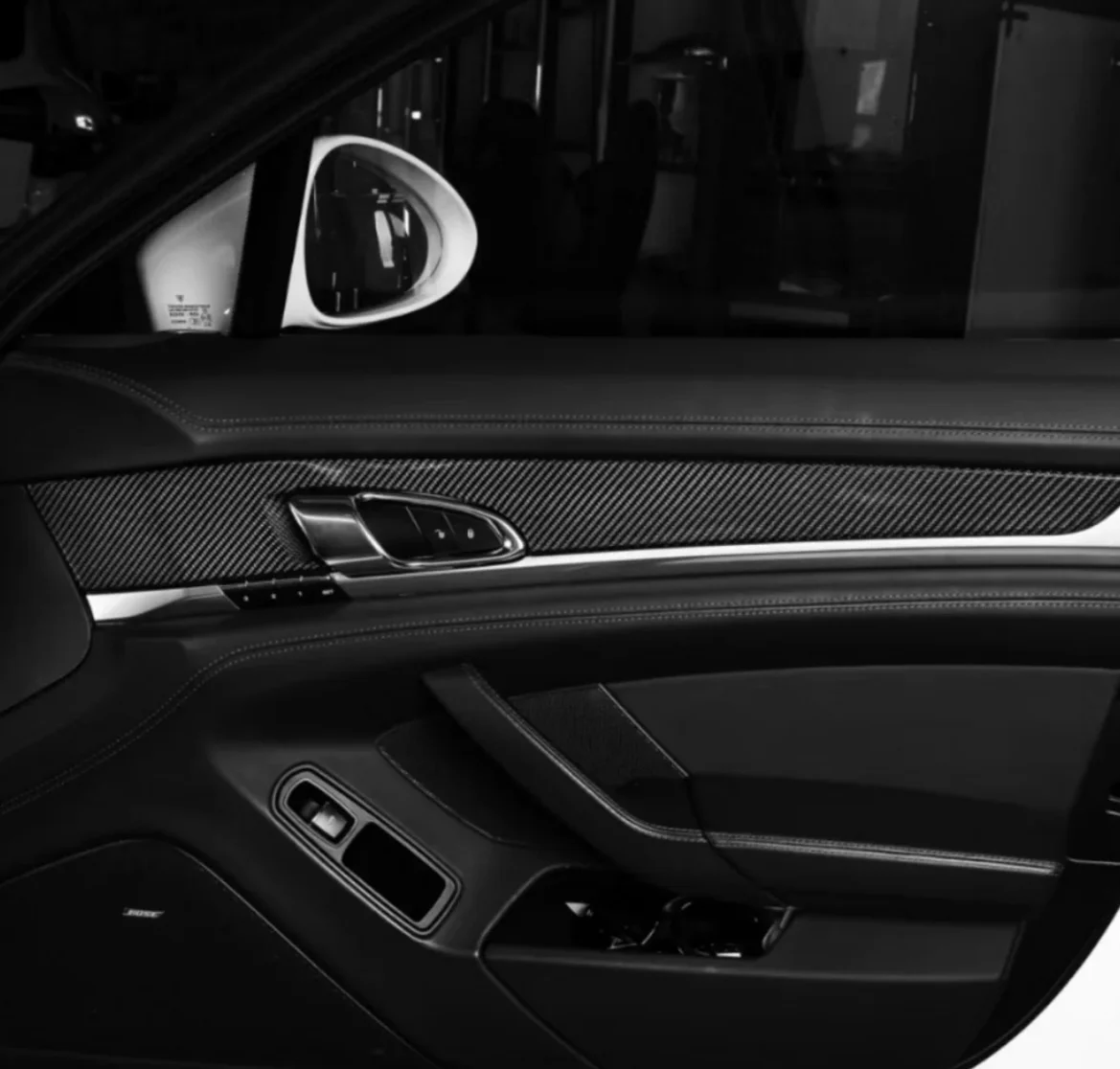 1 Set Droge Koolstofvezel Auto Innerlijke Center Controle Deur Panel Versnellingspook Decoratieve Cover Trim Fit Voor Porsche Panamera 2010-2016