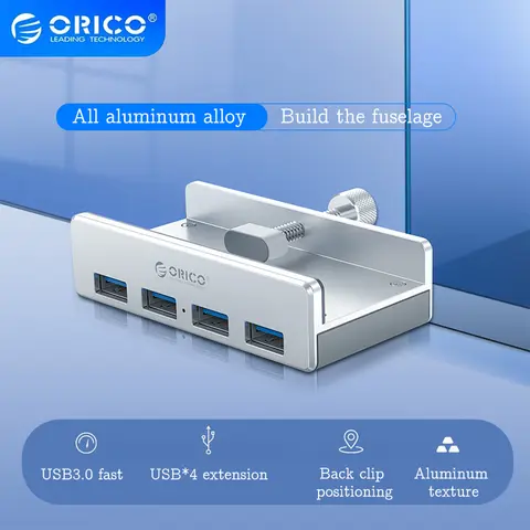 ORICO Clip USB HUB Aluminum with Power Supply Super High Speed Expansion 5GBPS Data Transmission Suitable for Laptop Accessories