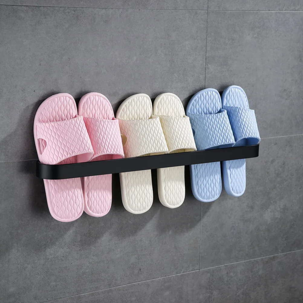 

Multifunctional Aluminium Alloy Towel Bar Bathroom Storage Rack for Roll Paper and Towels No Punch Installation