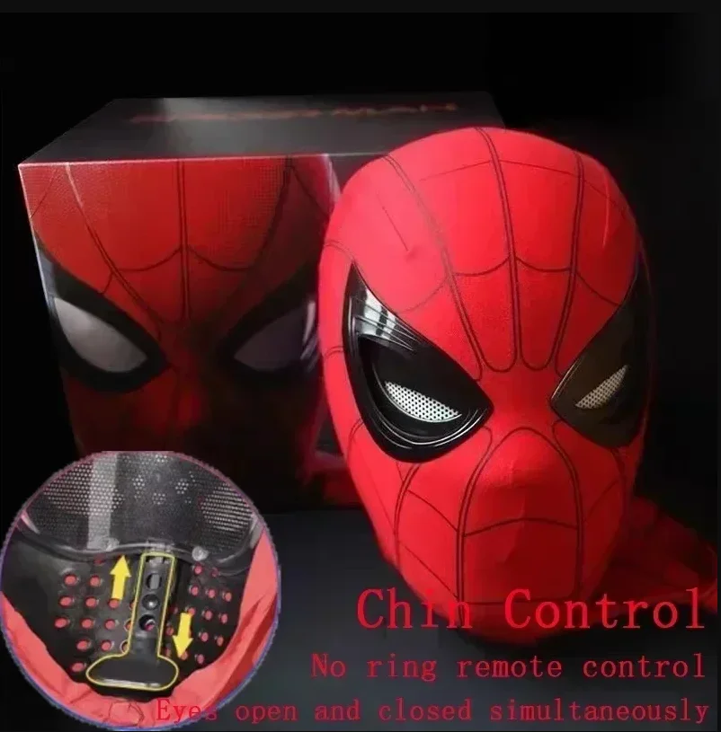 Marvel Mascara Miles Spiderman Headgear Cosplay Moving Eyes
