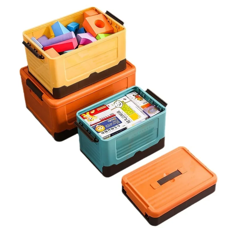 

1 Foldable Large Capacity Storage Box, Ideal for Clothes and Books, Collapsible Lid Container, Stackable and Practical Organizer