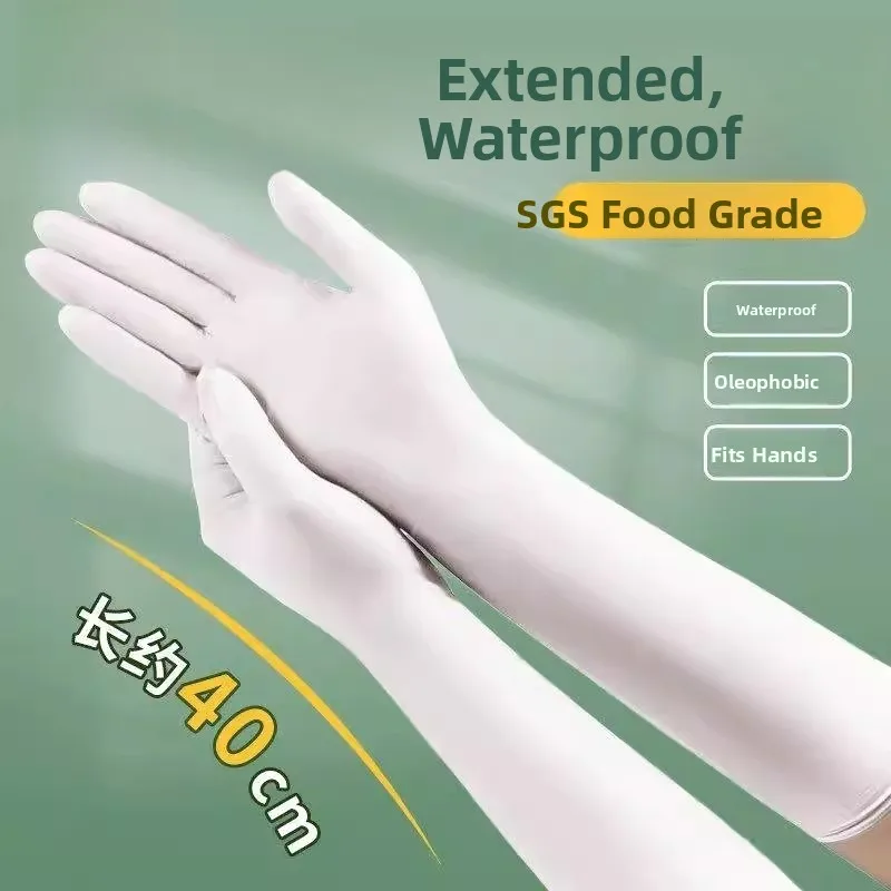 使い捨て厚手ニトリル手袋-家庭用食器洗い-食品グレード-キッチン調理用-ヘビーデューティーゴミ袋用手袋