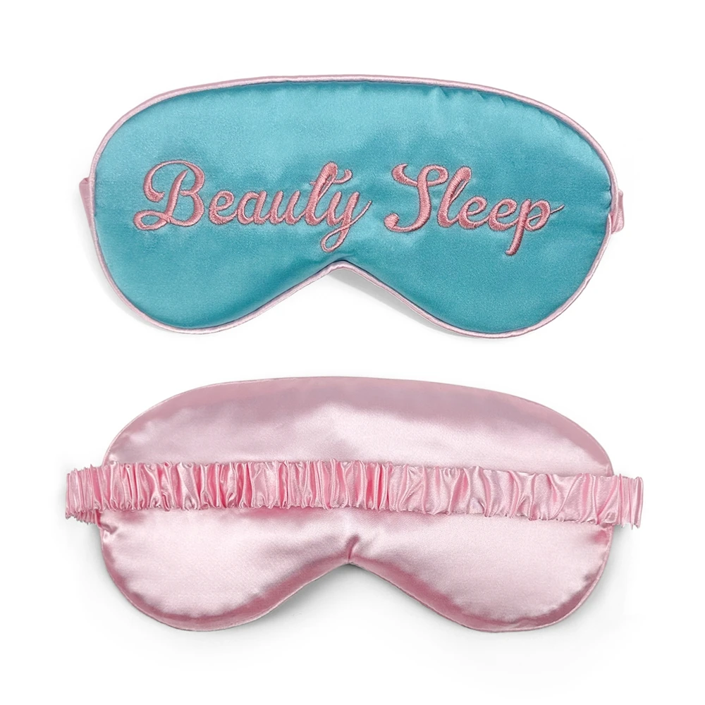 

Embroidered Silk Sleep Mask Silk Eye Mask Soft Blackout Blindfold With Adjustable Strap Sleeping Eye Cover Mask For Travel