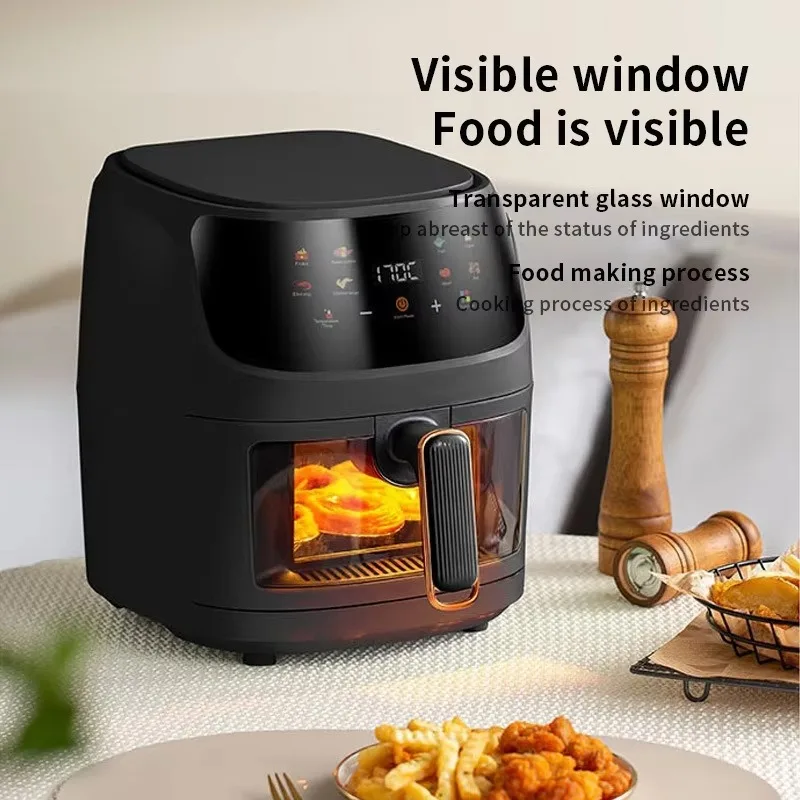2026Cross-Border Visual 12L Large Capacity Air Fryer Household Multi-Function Touch Control 1400W Intelligent French Fry Machine