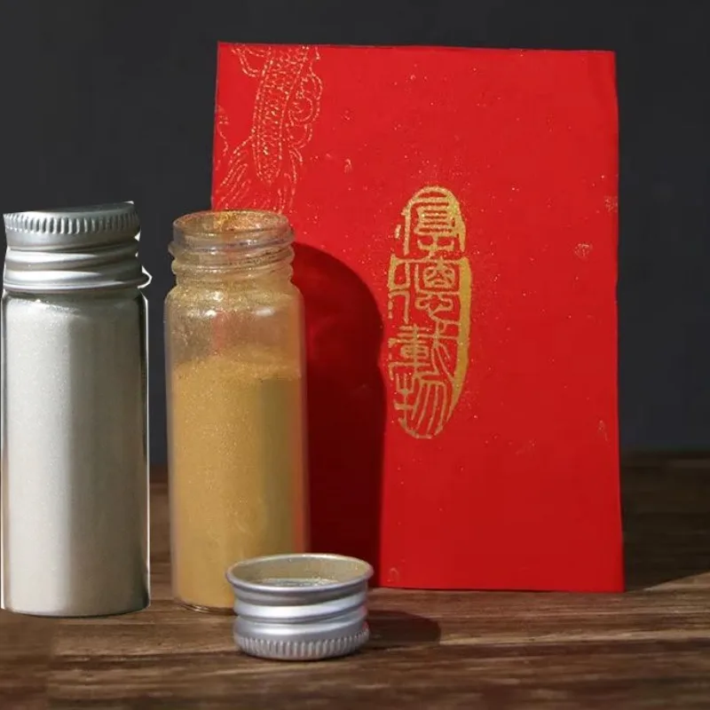 

5/7/8g Calligraphy Painting Gold and Silver Powder Pearlescent Traditional Chinese Painting Pigments Art Calligraphy Creation
