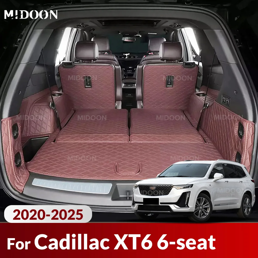 Car Rear Trunk Mat For Cadillac XT6 6-seat 2020-2025 Full Coverage Car Boot Liner Cargo Protector Auto Interior Accessories