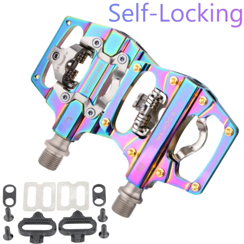

Алюминиевые велосипедные педали двойного назначения, 14 мм, красочные подшипники с ЧПУ DU, нескользящая плоская педаль с шипами для MTB, туристических велосипедов, педали без зажимов