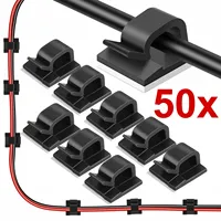 10-50Pcs Self Adhesive Cable Clips Cord Management Wire Holder Organizer Clamp Desk Tidy Cable Manager in Car Home Office Clips