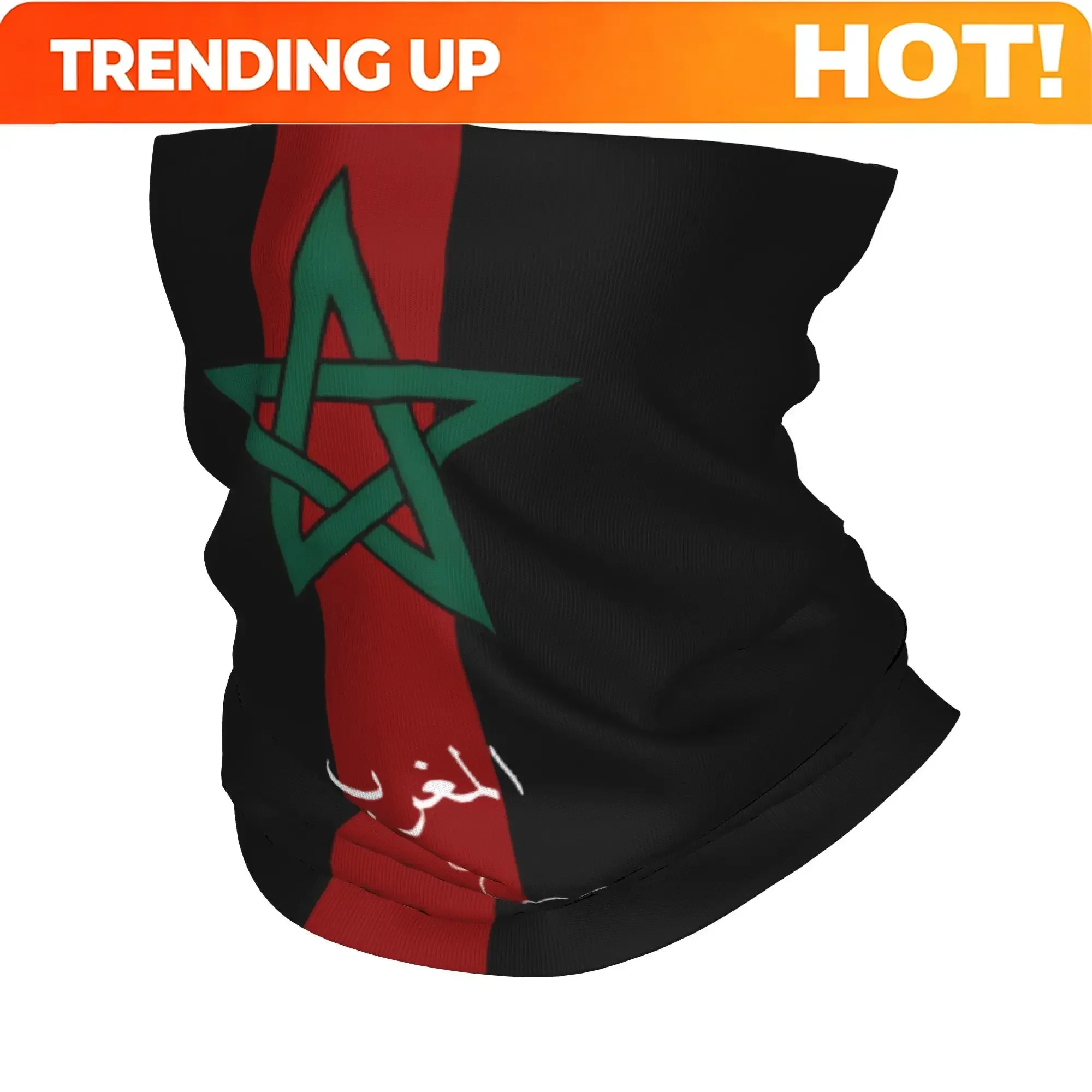 Custom Custom Morocco Flag Bandana Neck Gaiter For Hiking Cycling Women Men Wrap Scarf Moroccan Patriotic 3D Pattern Balaclava