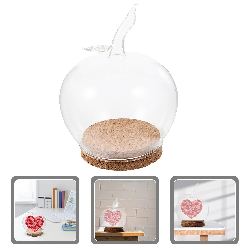 

Glass Dome Decorative Apple Cover Clear Bell Jar Protector Mantel nament Creative Craft Vase Desktop Decor Micro Landscape