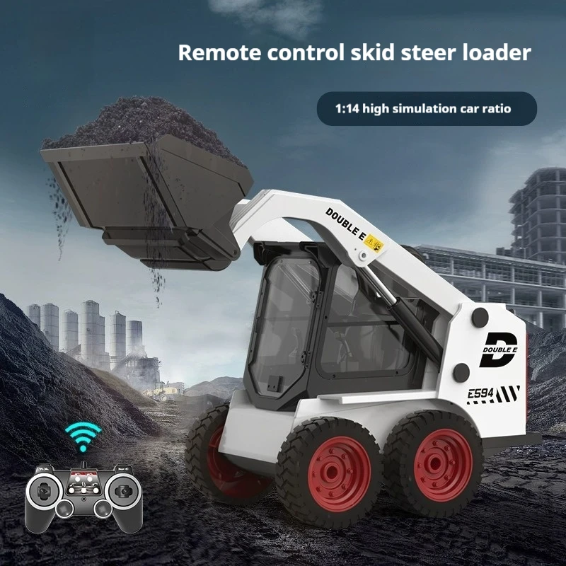 RC Excavator Double E E594 1:14 2.4G Remote control Truck Slip Loader Digging Bucket 360 Rotation High Low Speed Engineer Toy